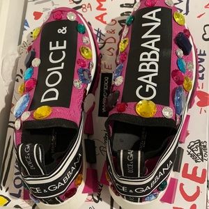 Dolce & Gabbana Crystal- Embellished Sneakers